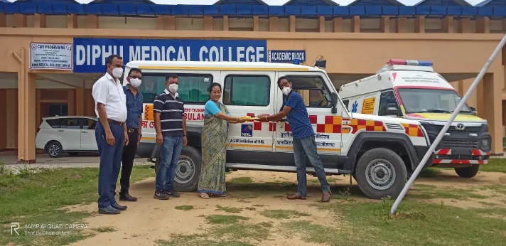 Diphu Medical College and Hospital (DMCH) received an ambulance donation from NRL.