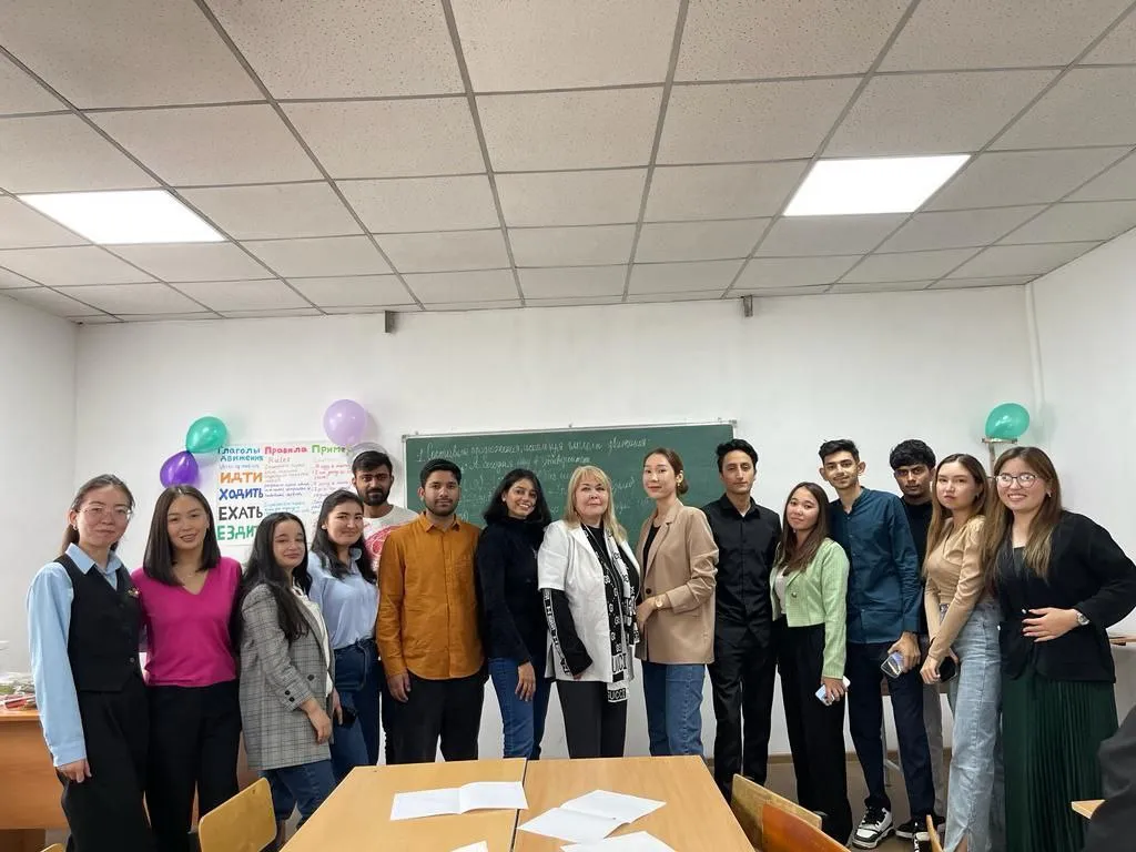 International Medical School Kazakhstan students and teacher