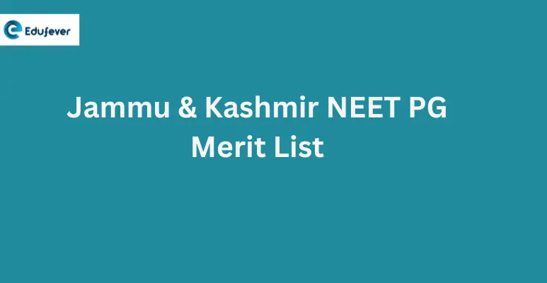 Jammu & Kashmir NEET PG Merit List